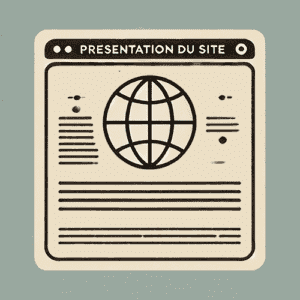 icône vintage et épurée représentant la présentation du site mentions légales